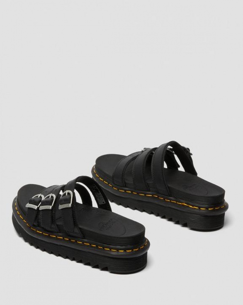 Dr Martens Blaire Læder Badesandaler Platform Sko Dame Sort | Danmark_Dr84001