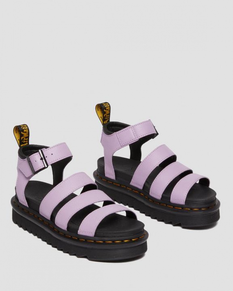 Dr Martens Blaire Women's Pisa Læder Páskové Sandaler Dame Lilla | Danmark_Dr39239