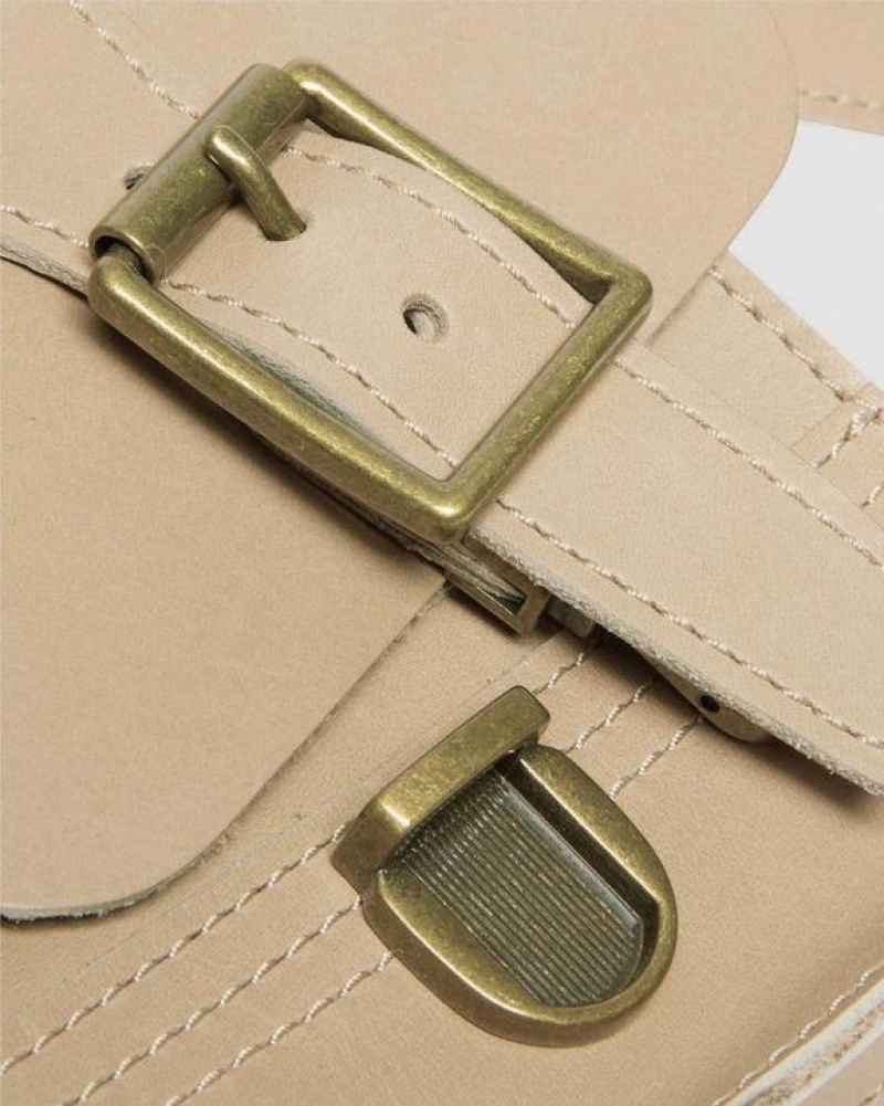 Dr Martens Carrara Læder Vertical Crossbody Tasker Accessories Beige | Danmark_Dr21783