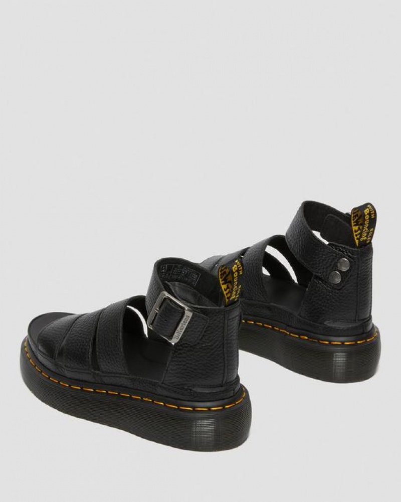 Dr Martens Clarissa II Women's Læder Platform Sko Dame Sort | Danmark_Dr79593