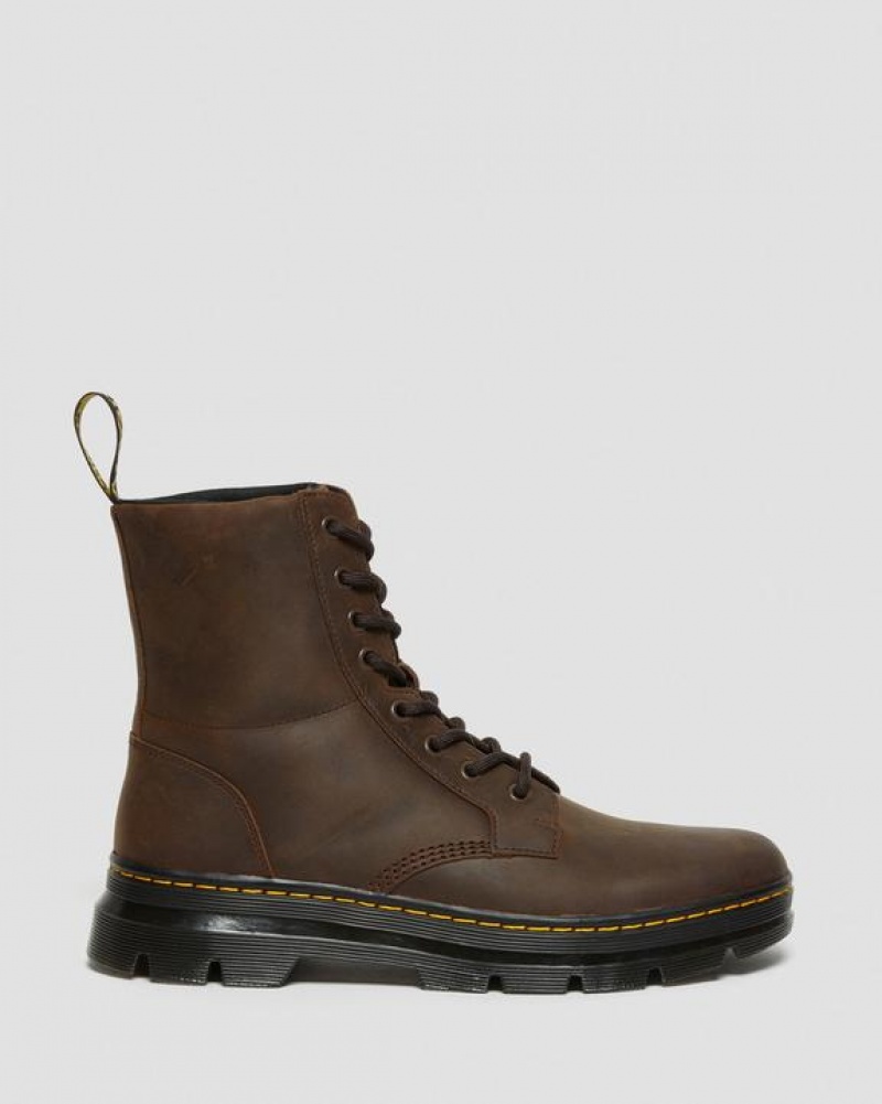 Dr Martens Combs Crazy Horse Læder Casual Støvler Dame Brune | Danmark_Dr92182