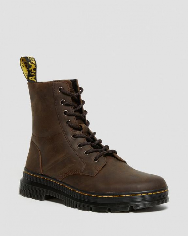 Dr Martens Combs Crazy Horse Læder Casual Støvler Dame Brune | Danmark_Dr92182