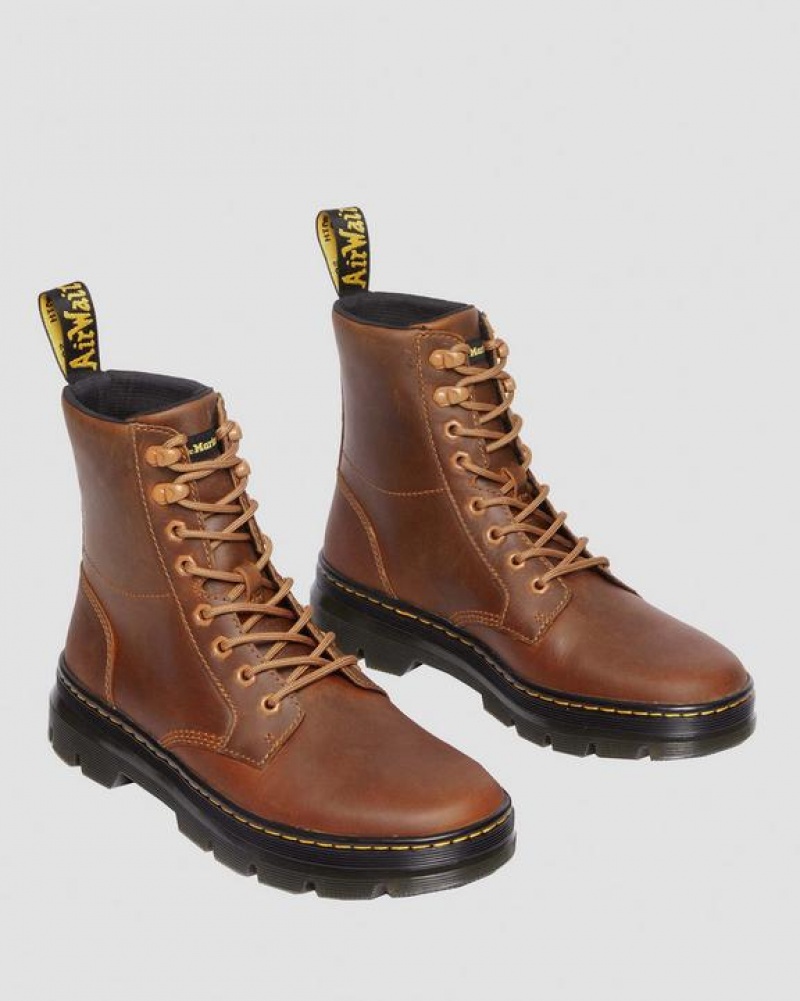 Dr Martens Combs Pull Up Læder Casual Støvler Herre Brune | Danmark_Dr84292