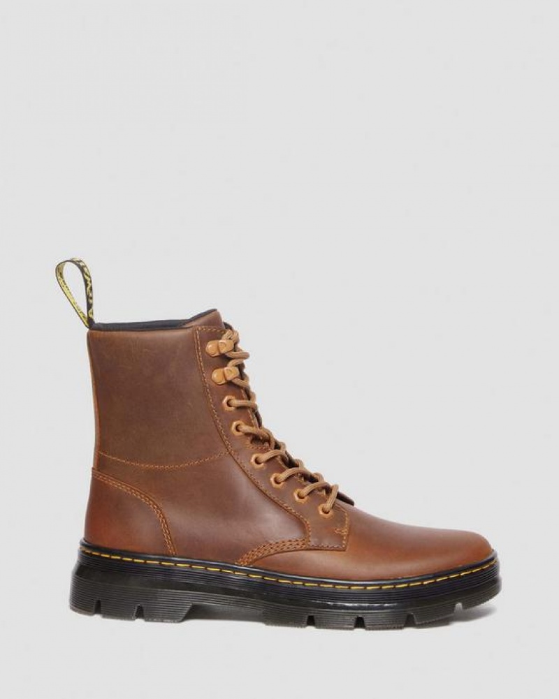 Dr Martens Combs Pull Up Læder Casual Støvler Herre Brune | Danmark_Dr84292