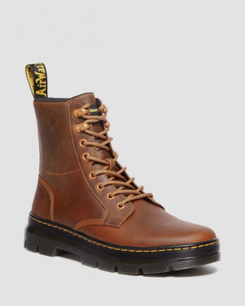 Dr Martens Combs Pull Up Læder Casual Støvler Herre Brune | Danmark_Dr84292