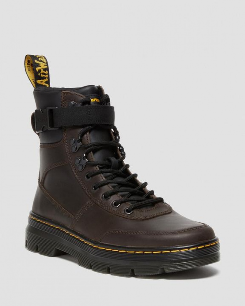 Dr Martens Combs Tech Crazy Horse Læder Casual Støvler Dame Mørkebrune | Danmark_Dr21231