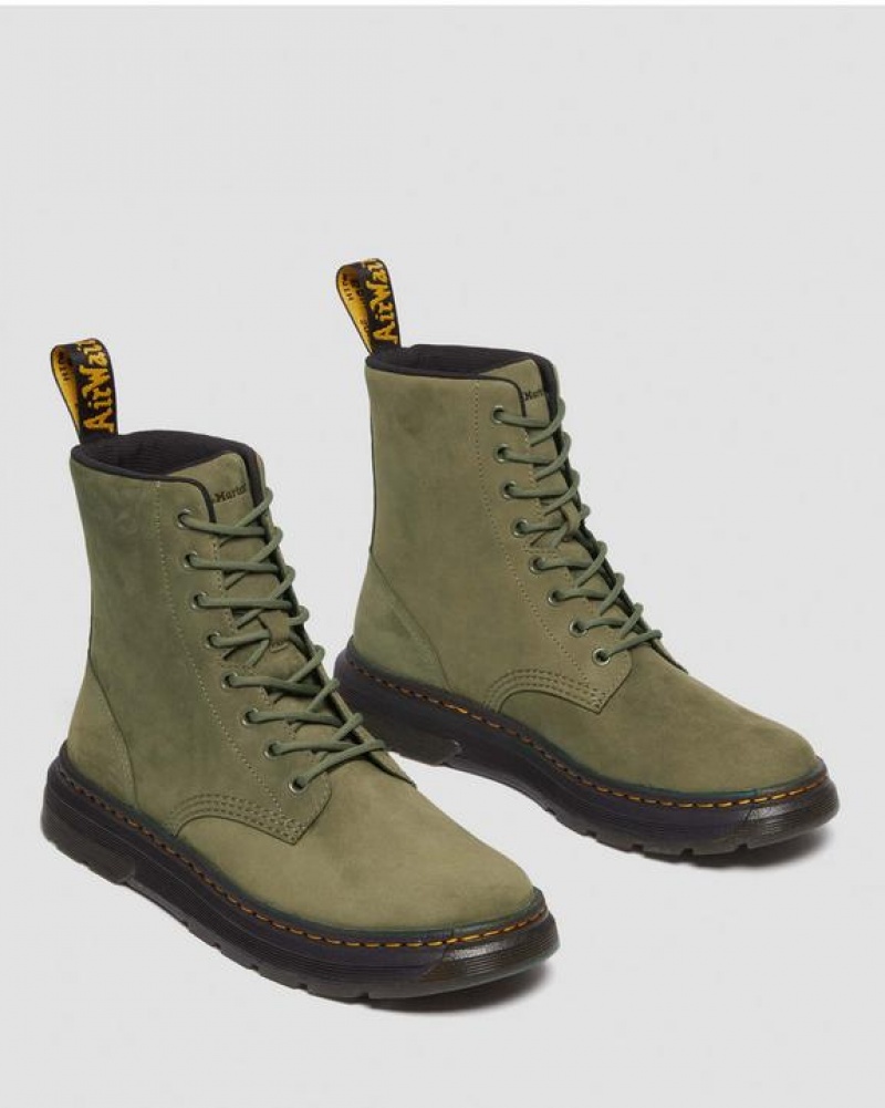 Dr Martens Crewson Nubuck Læder Everyday Støvler Dame Olivengrøn | Danmark_Dr86570