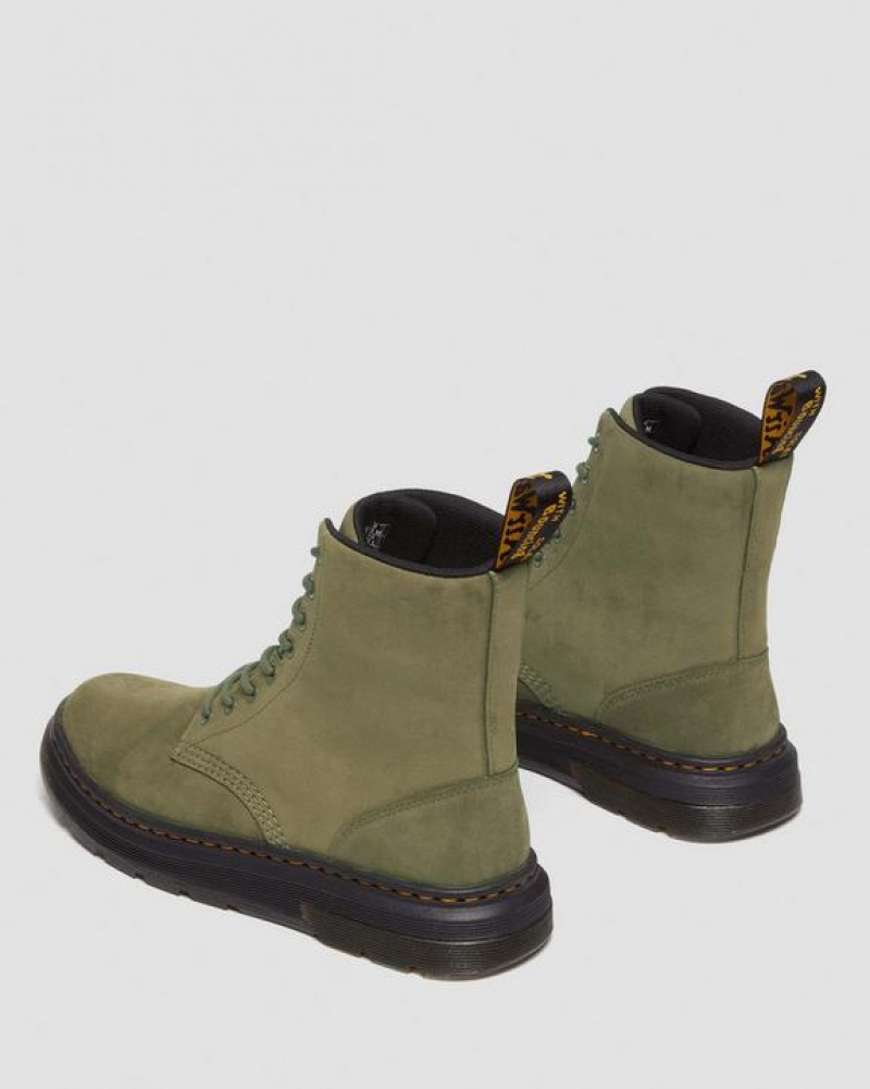 Dr Martens Crewson Nubuck Læder Everyday Støvler Dame Olivengrøn | Danmark_Dr86570