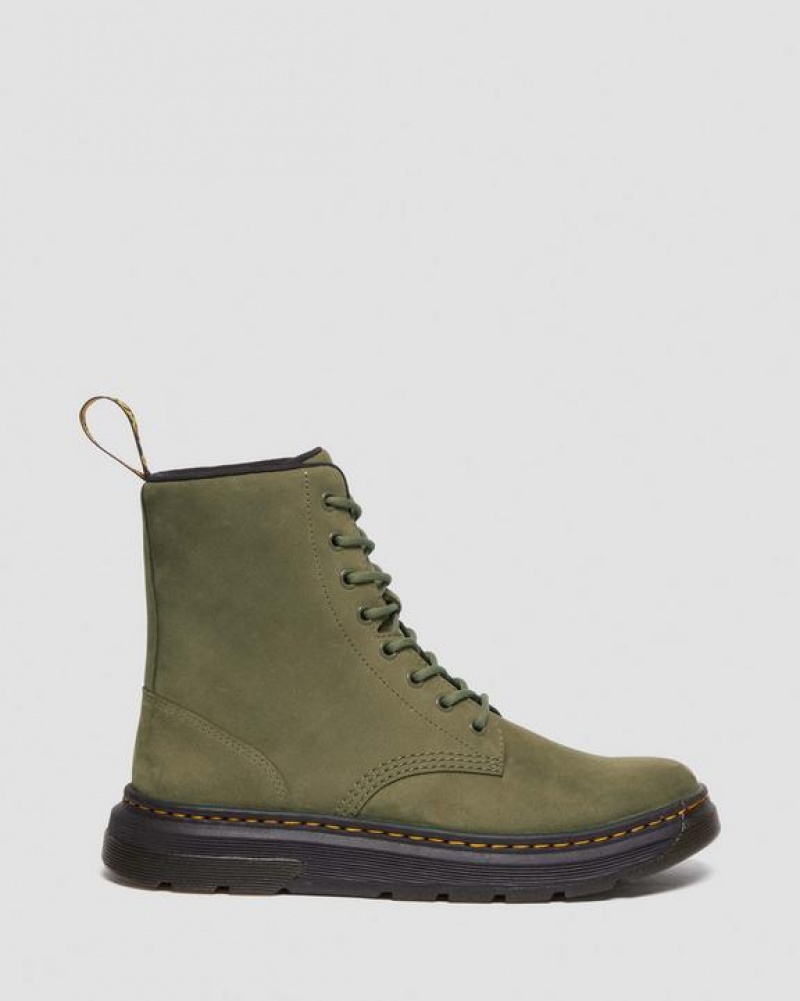 Dr Martens Crewson Nubuck Læder Everyday Støvler Dame Olivengrøn | Danmark_Dr86570