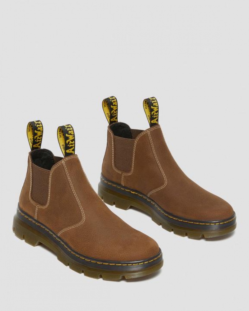 Dr Martens Hardie II Læder Chelsea Arbejds Støvler Dame Hvide | Danmark_Dr61023