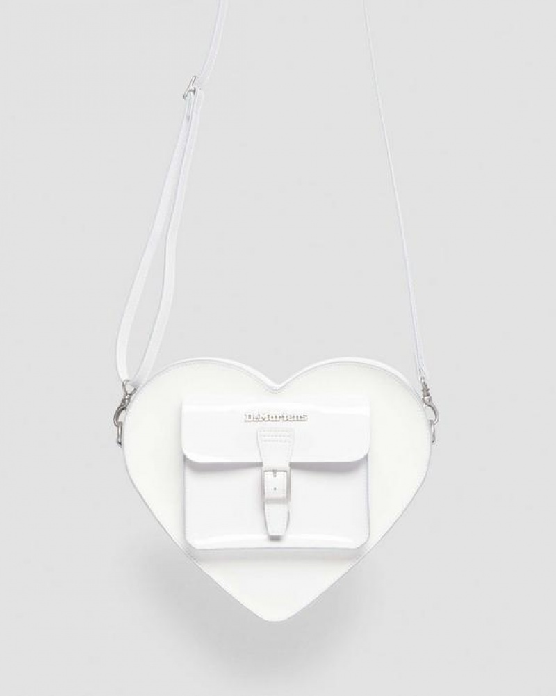 Dr Martens Heart Shaped Læder Backpack Tasker Accessories Hvide | Danmark_Dr19096