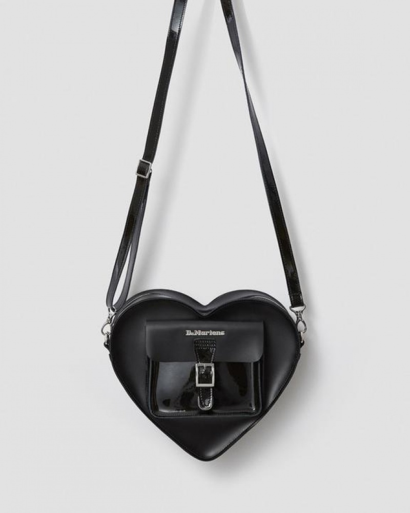 Dr Martens Heart Shaped Læder Backpack Tasker Accessories Sort | Danmark_Dr26394