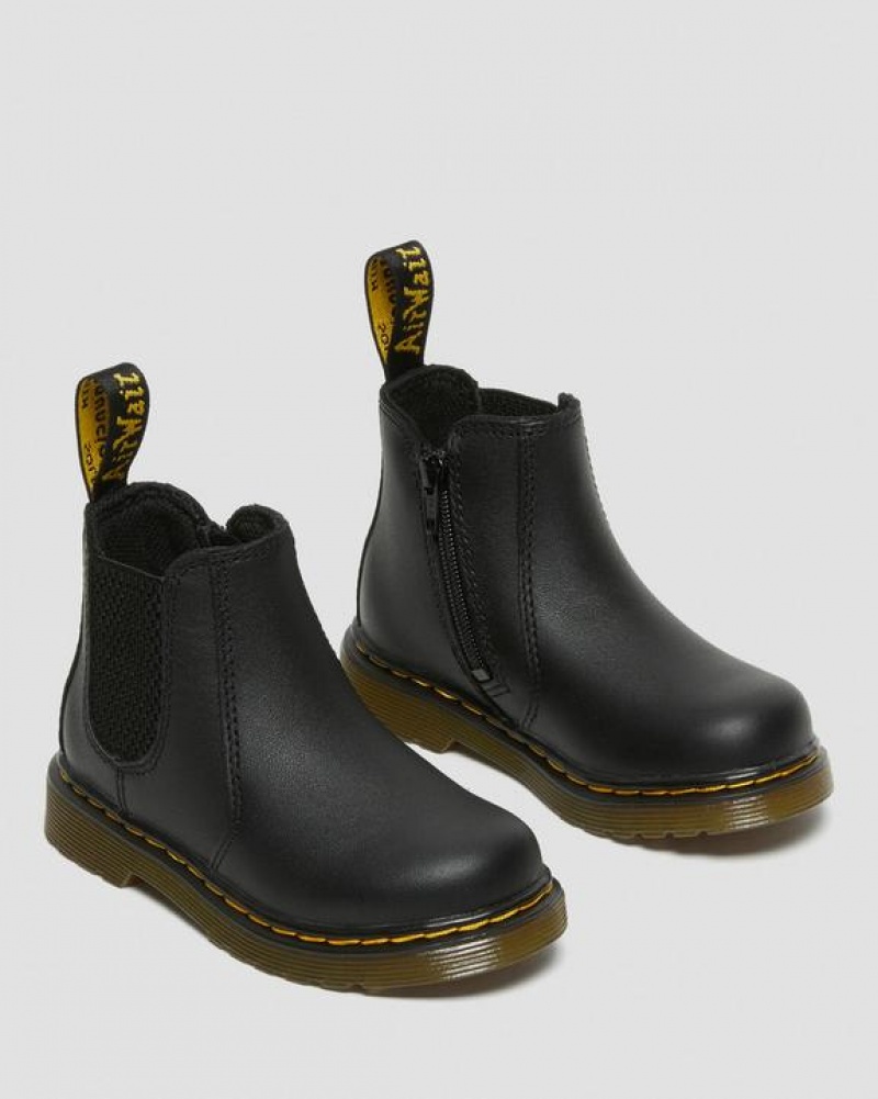 Dr Martens Infant/Toddler 2976 Softy T Læder Chelsea Støvler Børn Sort | Danmark_Dr19796