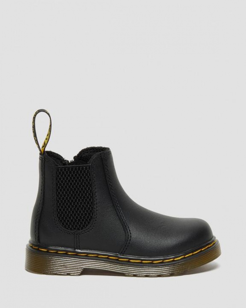 Dr Martens Infant/Toddler 2976 Softy T Læder Chelsea Støvler Børn Sort | Danmark_Dr19796