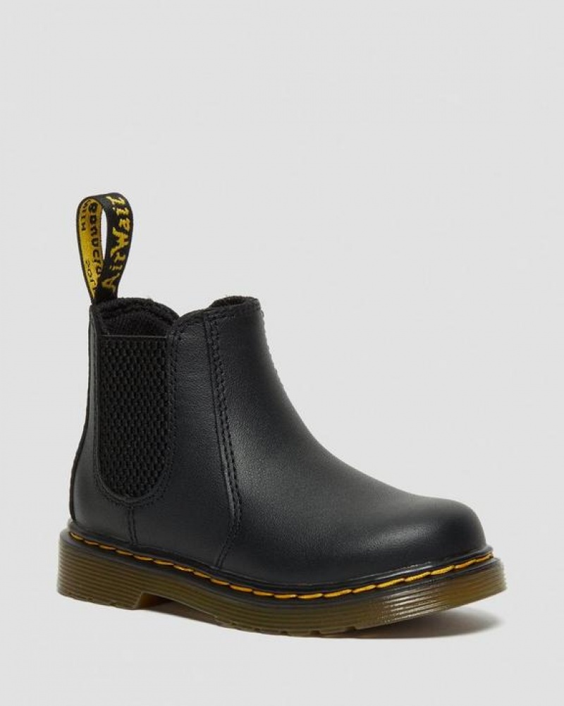 Dr Martens Infant/Toddler 2976 Softy T Læder Chelsea Støvler Børn Sort | Danmark_Dr19796