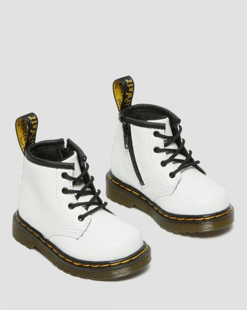 Dr Martens Infant 1460 Læder Blonder Up Støvler Børn Hvide | Danmark_Dr84535