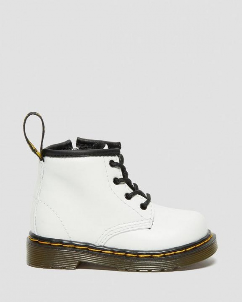 Dr Martens Infant 1460 Læder Blonder Up Støvler Børn Hvide | Danmark_Dr84535