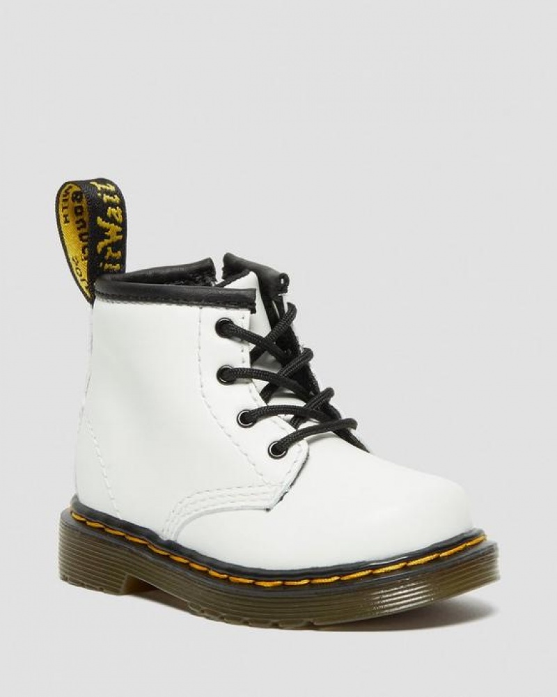 Dr Martens Infant 1460 Læder Blonder Up Støvler Børn Hvide | Danmark_Dr84535