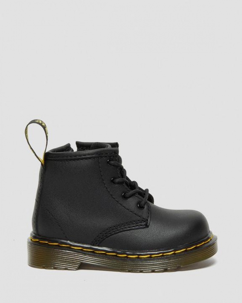 Dr Martens Infant 1460 Softy T Læder Blonder Up Støvler Børn Sort | Danmark_Dr33566