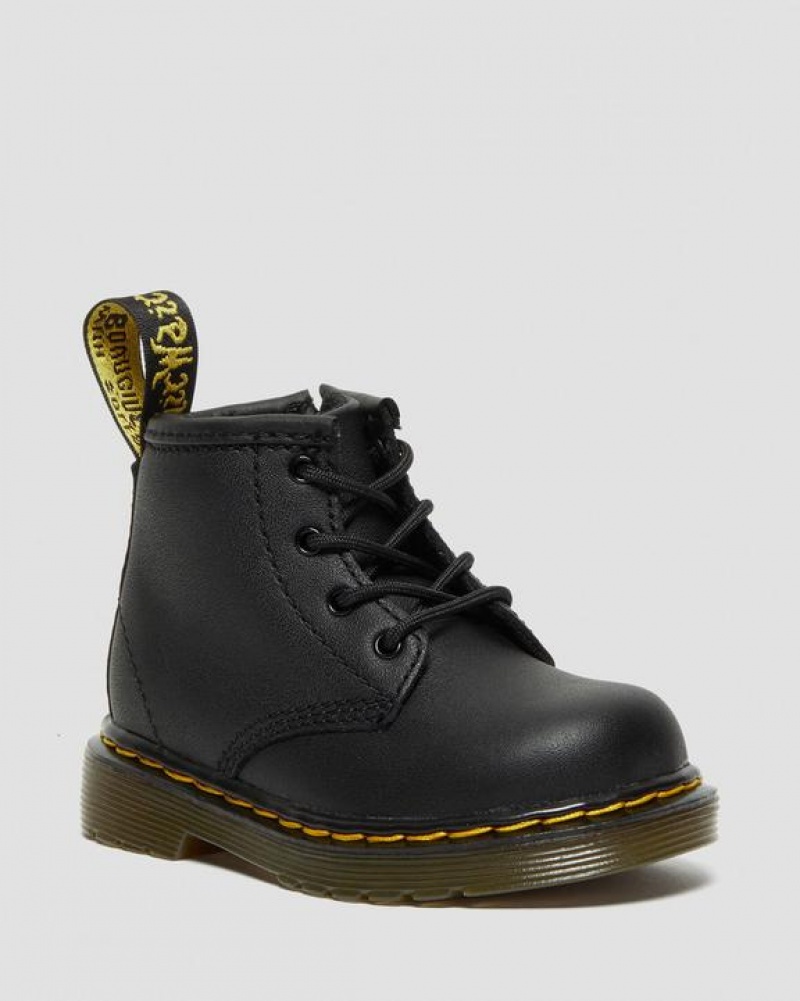 Dr Martens Infant 1460 Softy T Læder Blonder Up Støvler Børn Sort | Danmark_Dr33566