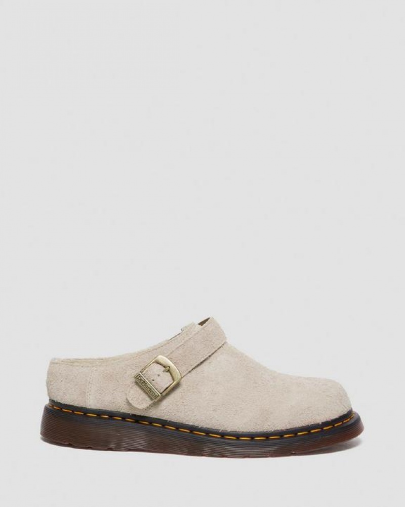 Dr Martens Isham Faux Shearling Forede Ruskind Slingback Sandaler Dame Grå Brune | Danmark_Dr24136