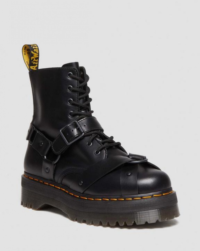 Dr Martens Jadon Boot Harness Læder Platform Sko Herre Sort | Danmark_Dr85158