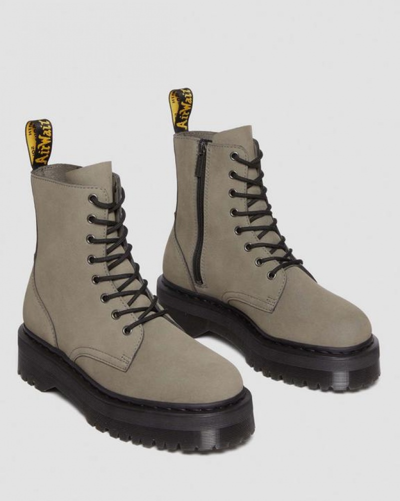 Dr Martens Jadon Boot Milled Nubuck Platforms Støvler Herre Grå | Danmark_Dr19376