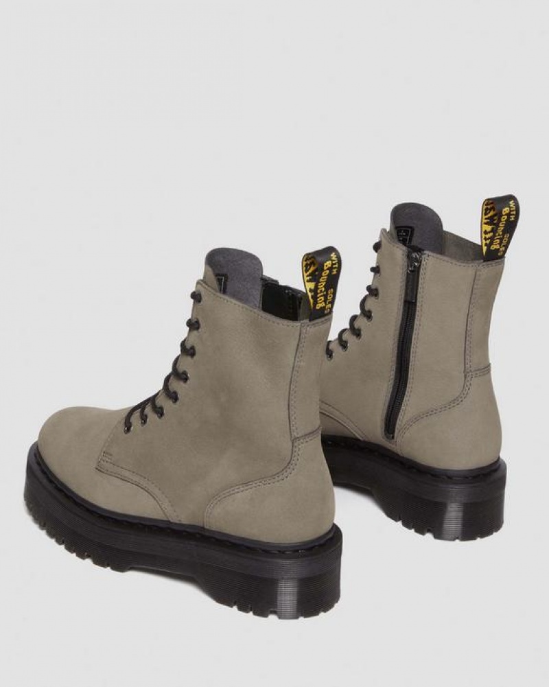 Dr Martens Jadon Boot Milled Nubuck Platforms Støvler Herre Grå | Danmark_Dr19376