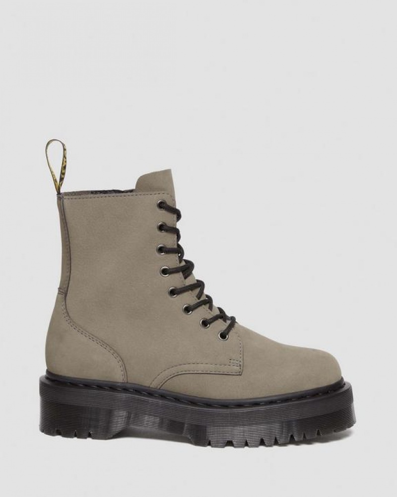 Dr Martens Jadon Boot Milled Nubuck Platforms Støvler Dame Grå | Danmark_Dr84079