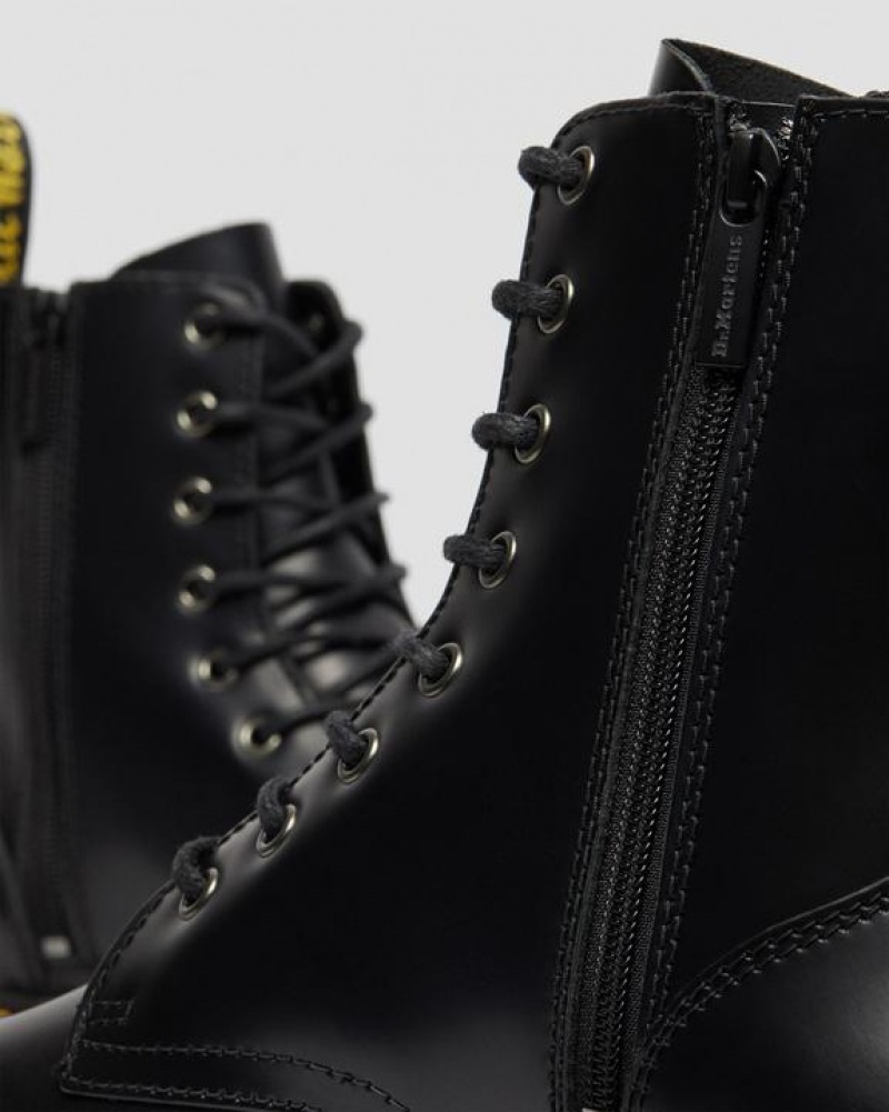 Dr Martens Jadon Boot Smooth Læder Platforms Støvler Dame Sort | Danmark_Dr90530