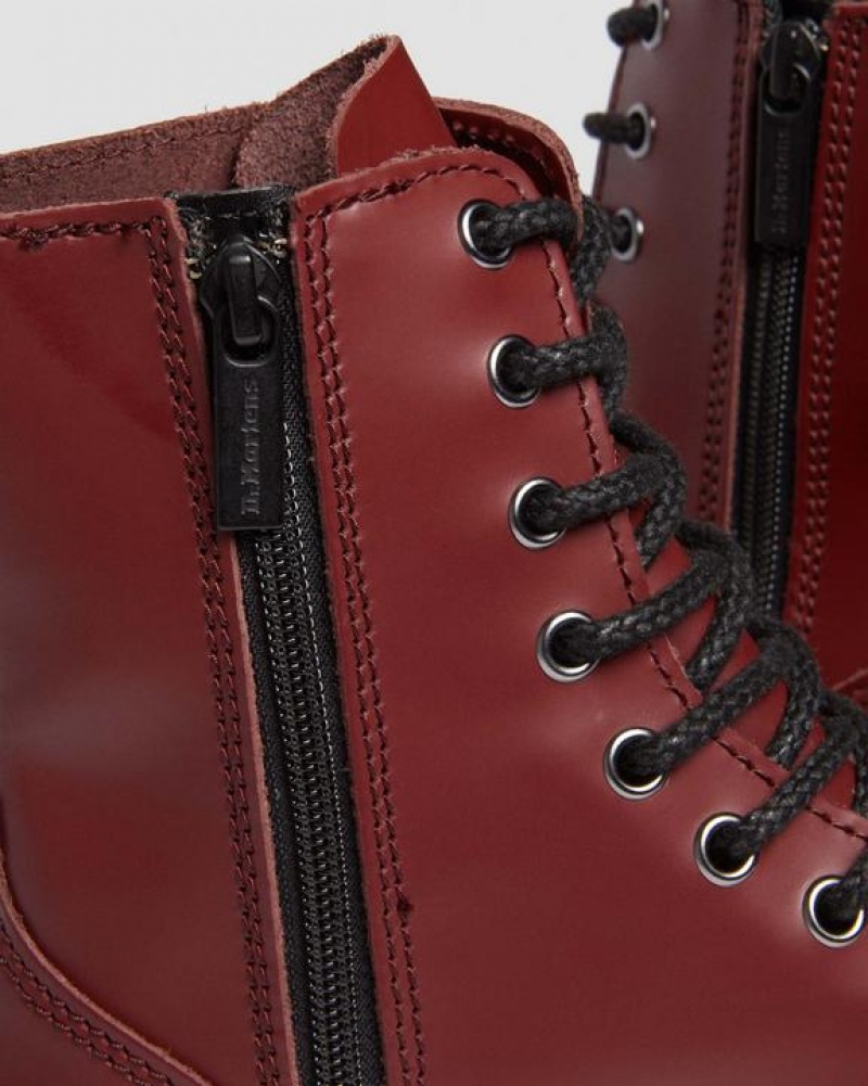 Dr Martens Jadon Boot Smooth Læder Platforms Støvler Dame Rød | Danmark_Dr39540