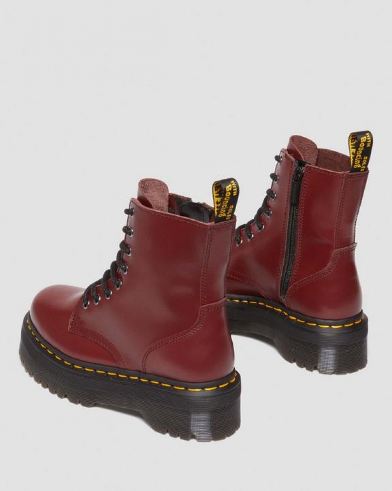 Dr Martens Jadon Boot Smooth Læder Platforms Støvler Dame Rød | Danmark_Dr39540