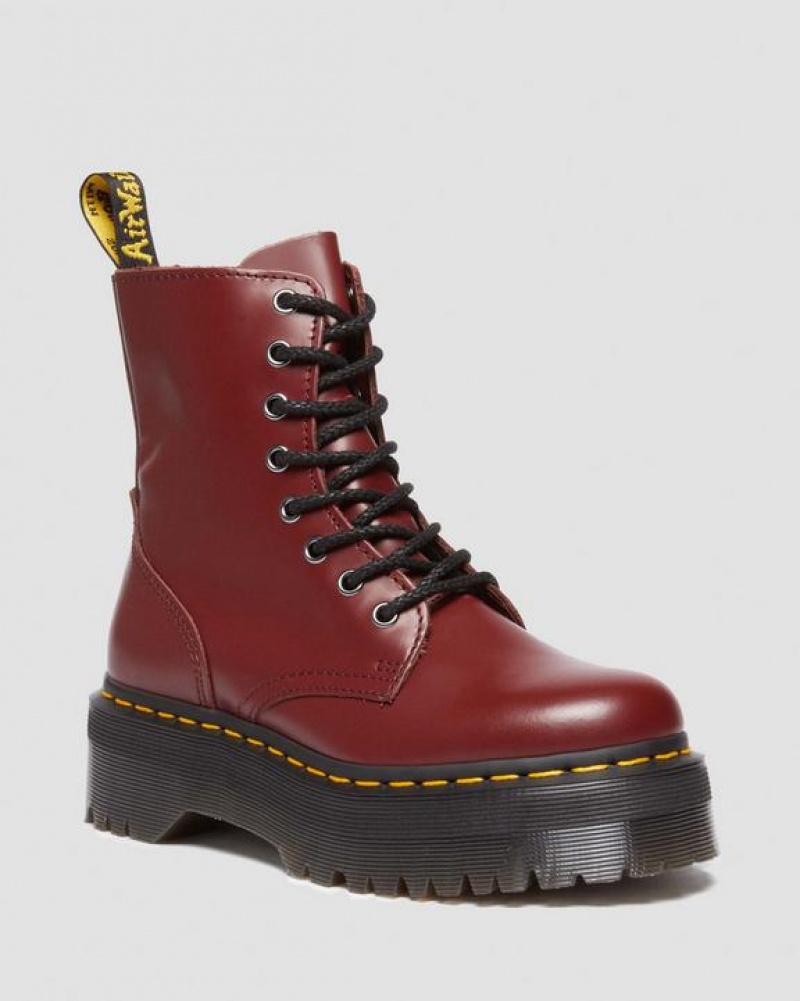 Dr Martens Jadon Boot Smooth Læder Platforms Støvler Dame Rød | Danmark_Dr39540