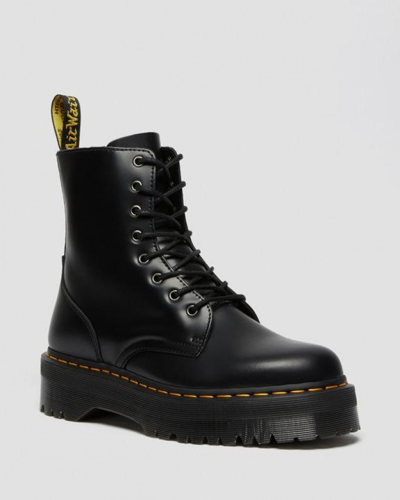 Dr Martens Jadon Boot Smooth Læder Platform Sko Dame Sort | Danmark_Dr14254