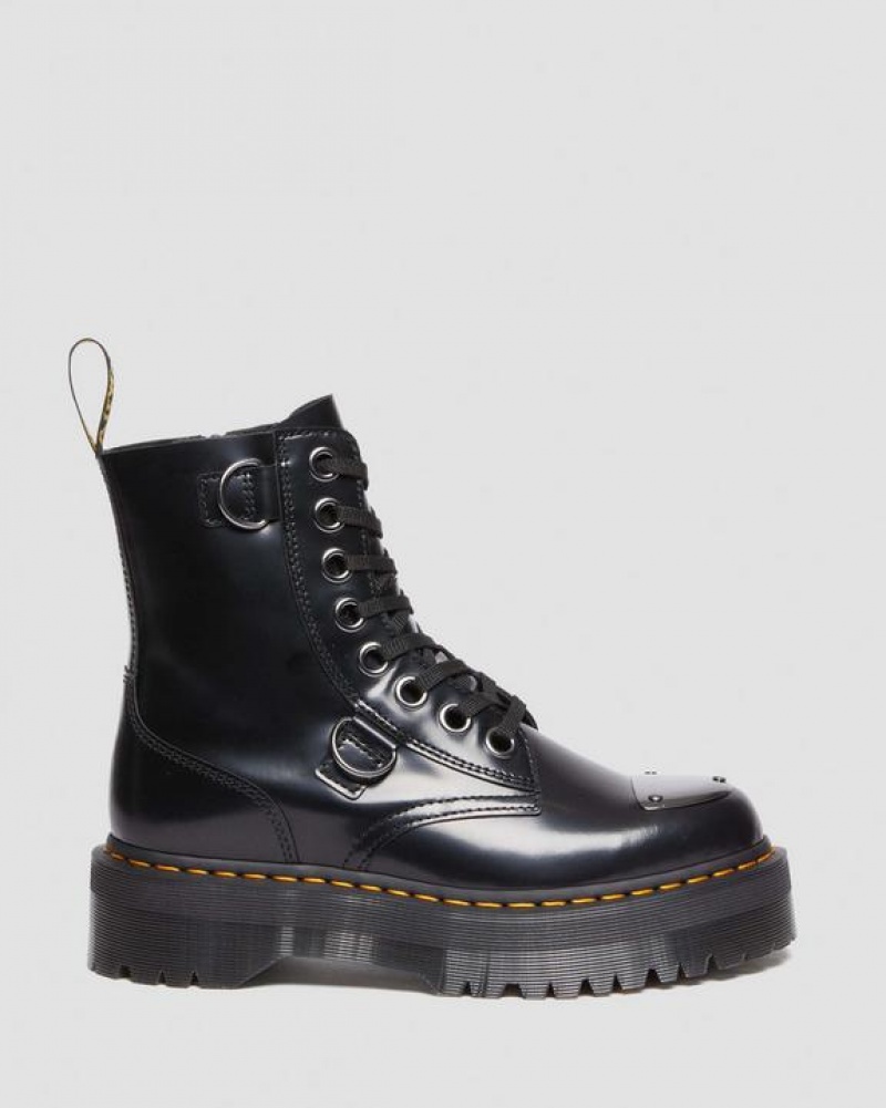 Dr Martens Jadon Boot Tå Guard Læder Platforms Støvler Dame Sort | Danmark_Dr85266