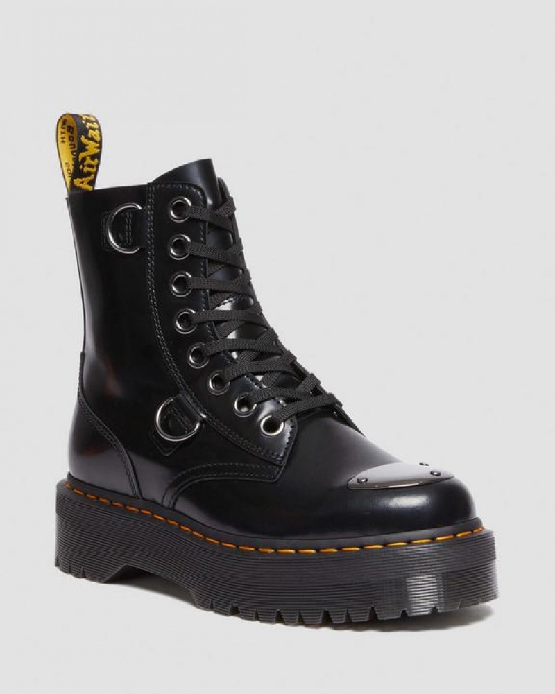 Dr Martens Jadon Boot Tå Guard Læder Platforms Støvler Dame Sort | Danmark_Dr85266