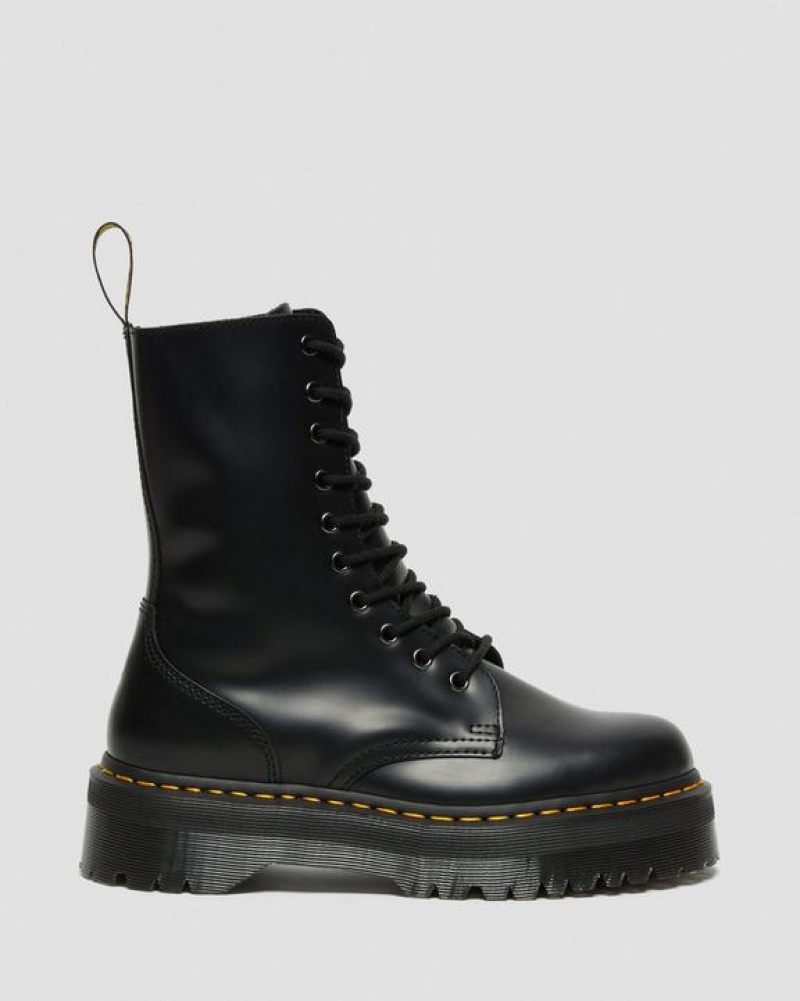 Dr Martens Jadon Hi Boot Smooth Læder Platforms Støvler Herre Sort | Danmark_Dr48151