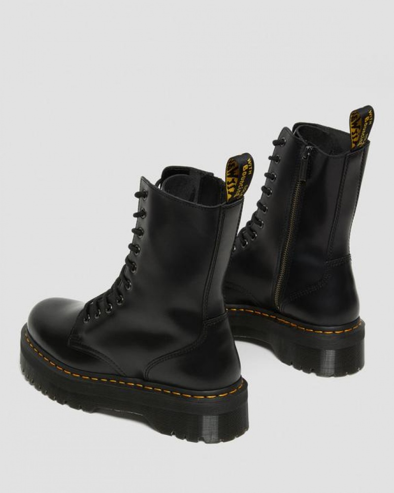 Dr Martens Jadon Hi Boot Smooth Læder Platforms Støvler Herre Sort | Danmark_Dr48151