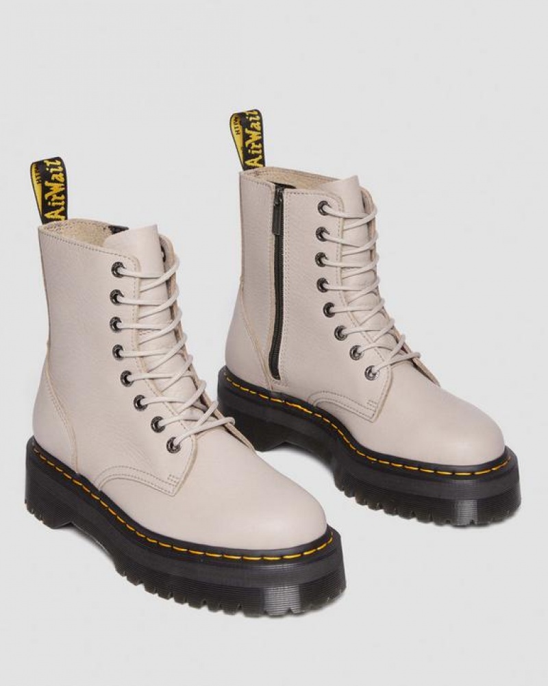 Dr Martens Jadon III Boot Pisa Læder Platform Sko Herre Grå Brune | Danmark_Dr76784