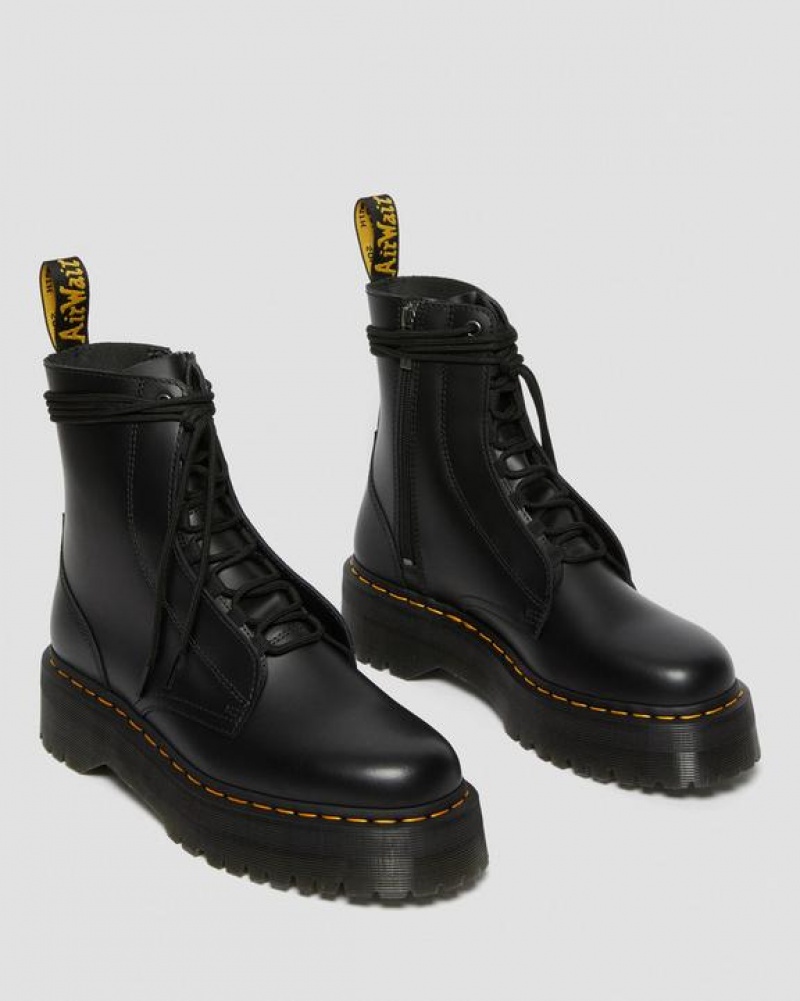 Dr Martens Jarrick Smooth Læder Platform Støvler Dame Sort | Danmark_Dr23622