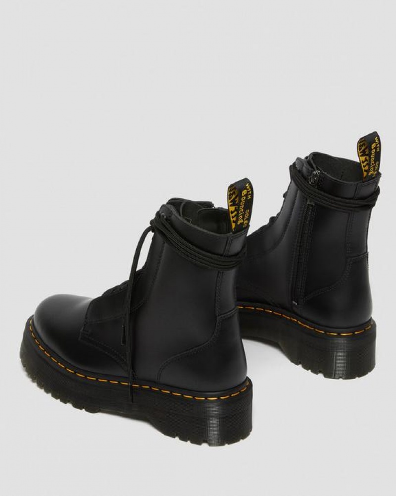 Dr Martens Jarrick Smooth Læder Platform Støvler Dame Sort | Danmark_Dr23622