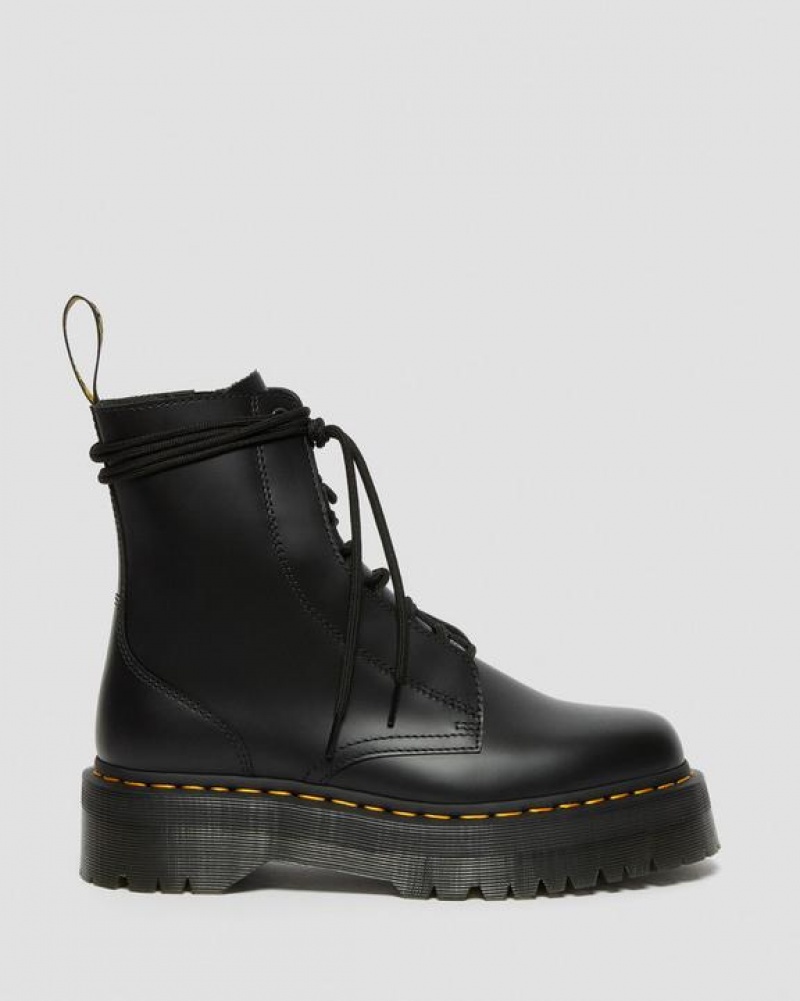 Dr Martens Jarrick Smooth Læder Platform Støvler Dame Sort | Danmark_Dr23622