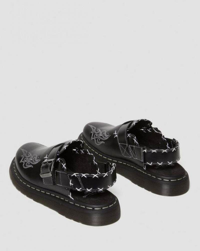 Dr Martens Jorge II Gothic Americana Læder Slingback Mules Sko Dame Sort | Danmark_Dr82304