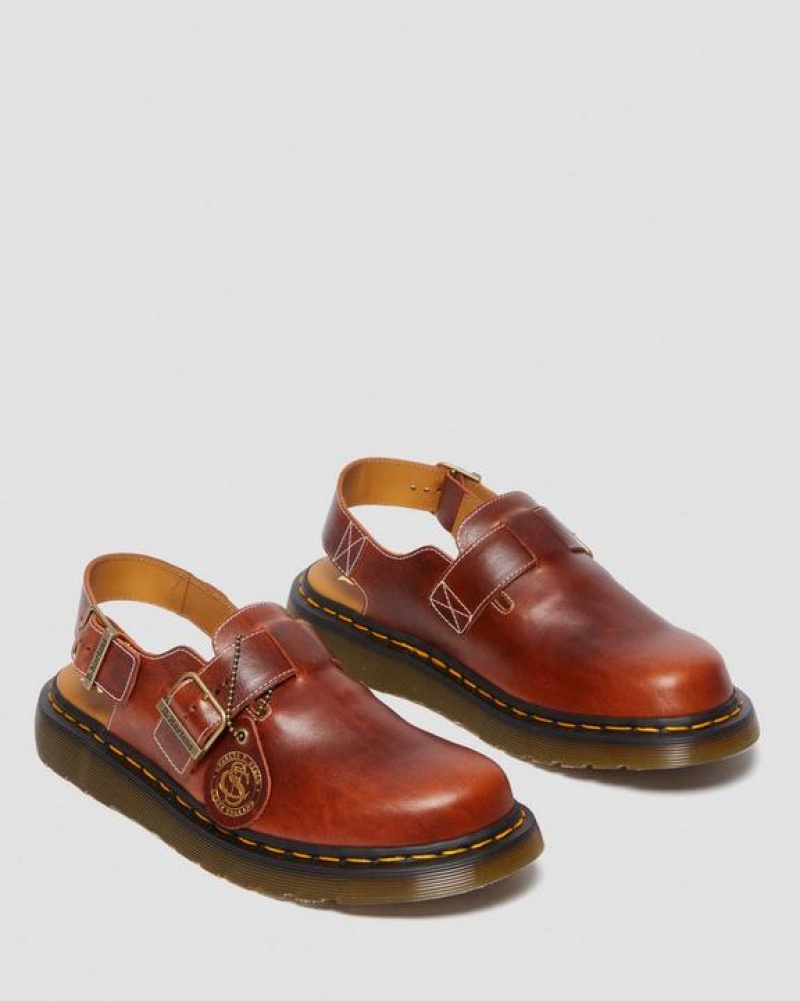 Dr Martens Jorge Made in England Classic Læder Slingback Mules Sko Dame Brune | Danmark_Dr51904