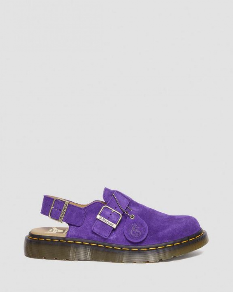 Dr Martens Jorge Made in England Ruskind Slingback Mules Sko Dame Lilla | Danmark_Dr71697