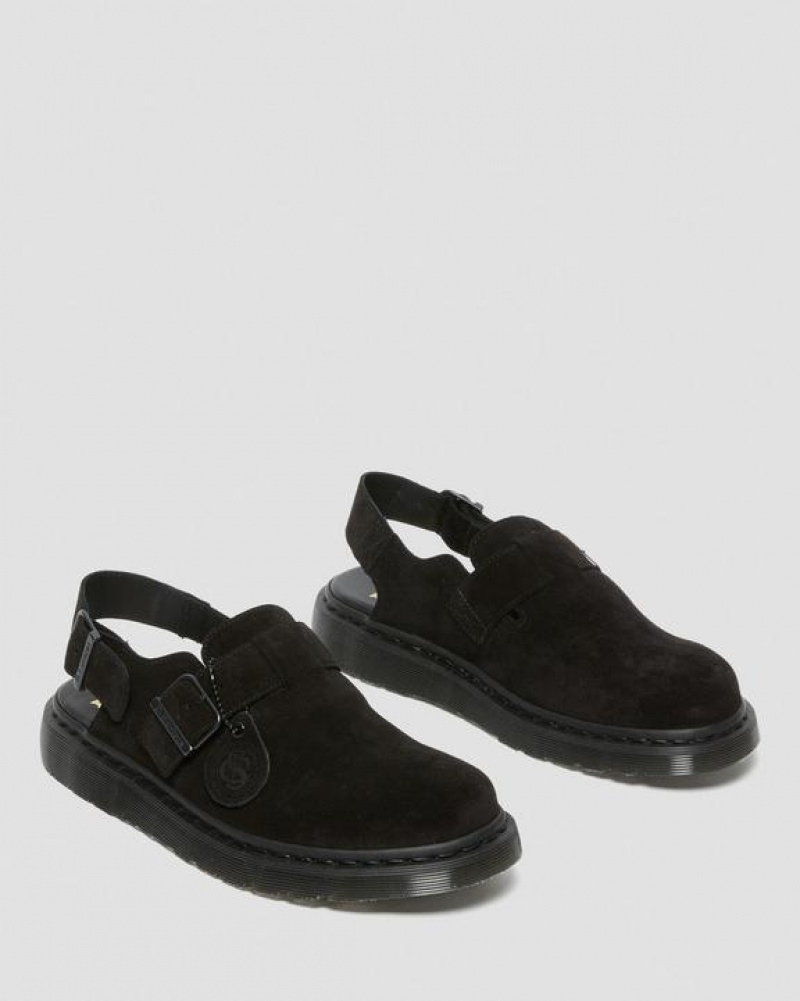 Dr Martens Jorge Made in England Ruskind Slingback Mules Sko Dame Sort | Danmark_Dr36449