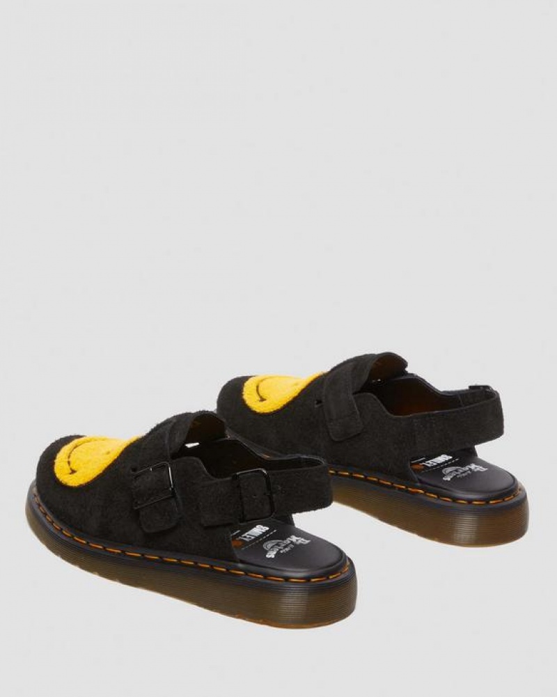 Dr Martens Jorge Smiley® Napped Ruskind Slingback Mules Sko Dame Sort | Danmark_Dr86821