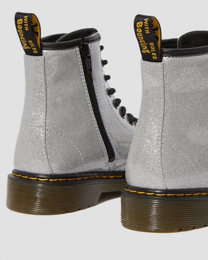 Dr Martens Junior 1460 Glitter Blonder Up Støvler Børn Sølv | Danmark_Dr99330