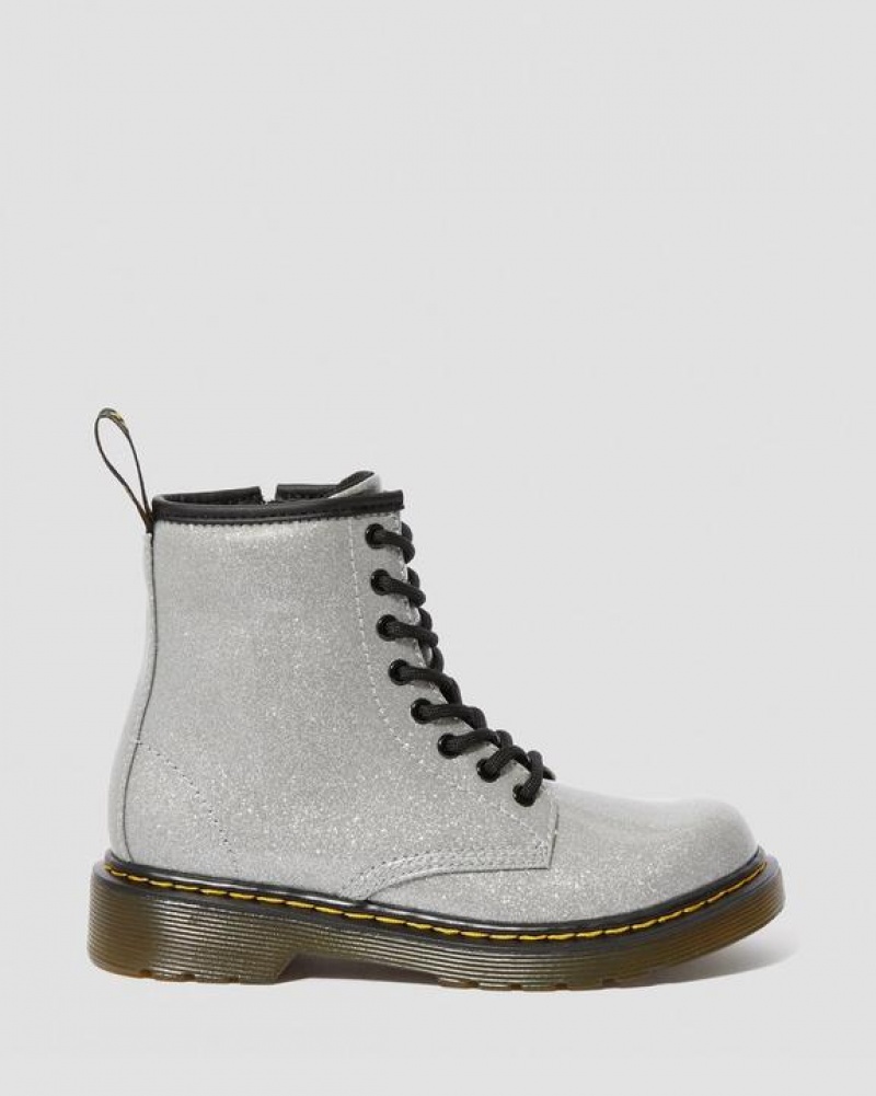 Dr Martens Junior 1460 Glitter Blonder Up Støvler Børn Sølv | Danmark_Dr99330