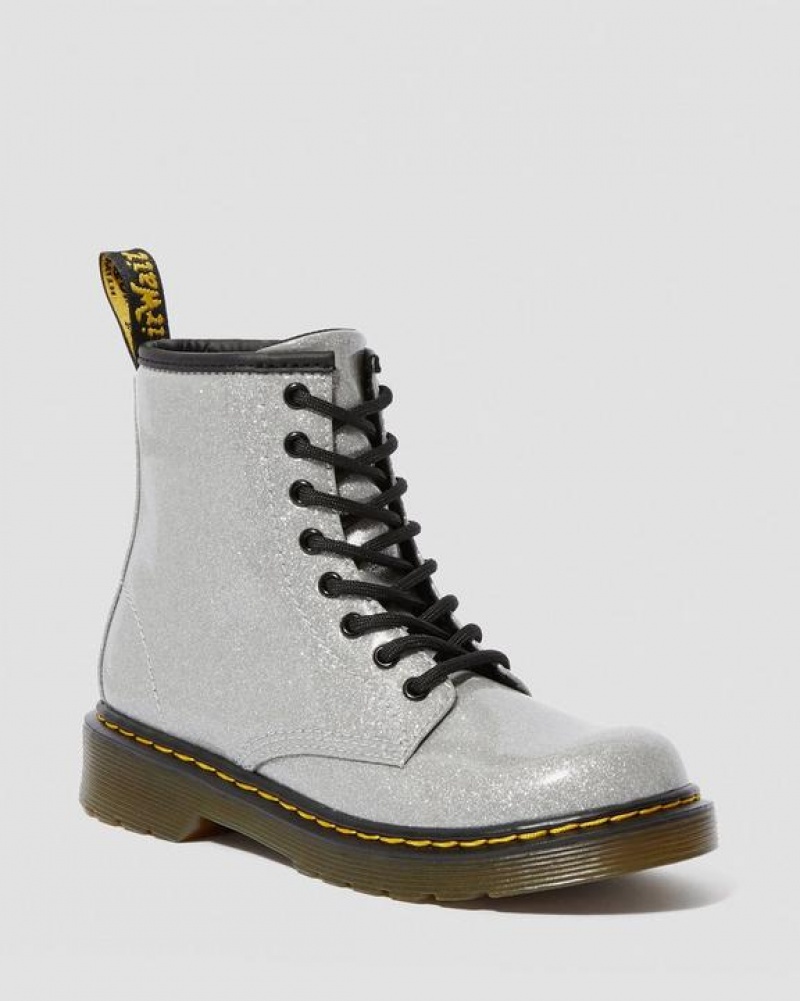 Dr Martens Junior 1460 Glitter Blonder Up Støvler Børn Sølv | Danmark_Dr99330